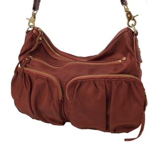 MZ Wallace Purse Nylon Shoulder Bag with Leather Trim